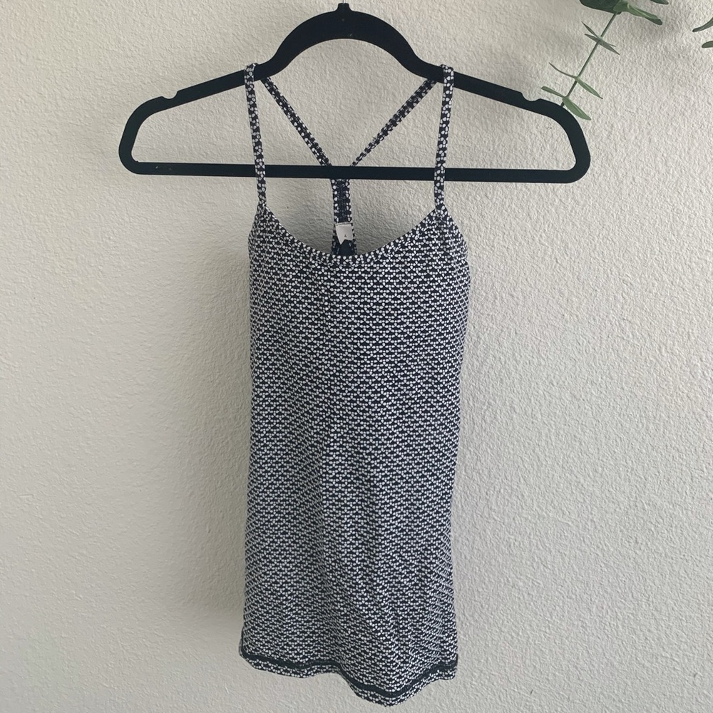 Black & White Lululemon Power Y Tank